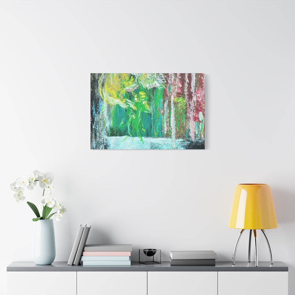 Abstract Green & Pink Canvas Wall Art | Higher Than the Ceiling