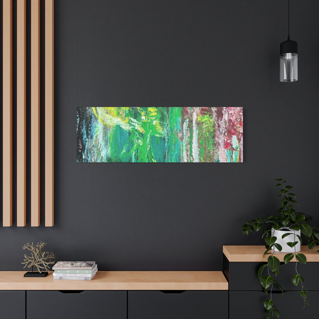 Abstract Green & Pink Canvas Wall Art | Higher Than the Ceiling