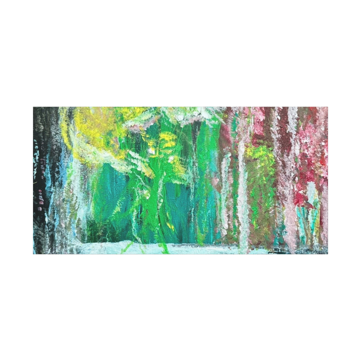 Abstract Green & Pink Canvas Wall Art | Higher Than the Ceiling