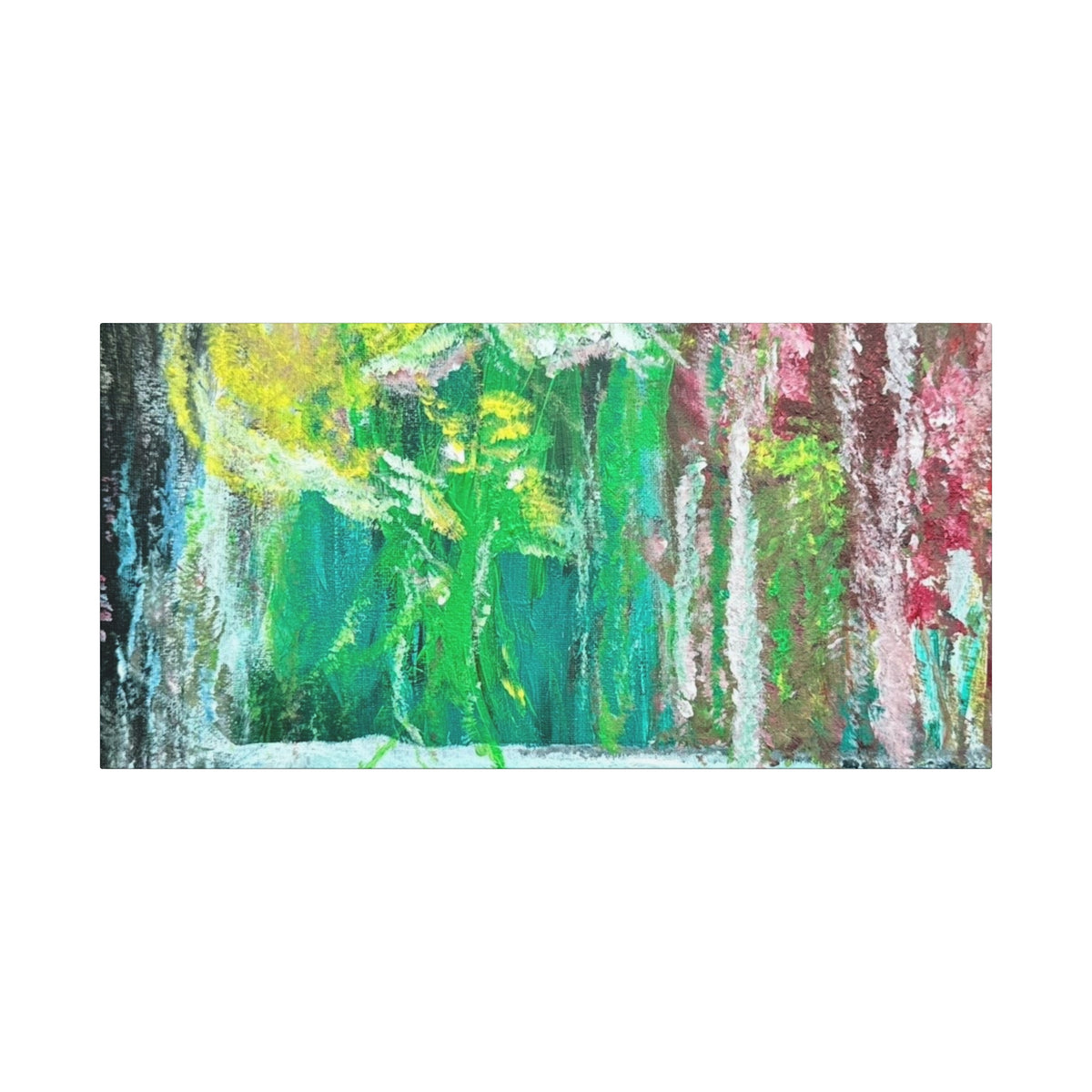 Abstract Green & Pink Canvas Wall Art | Higher Than the Ceiling