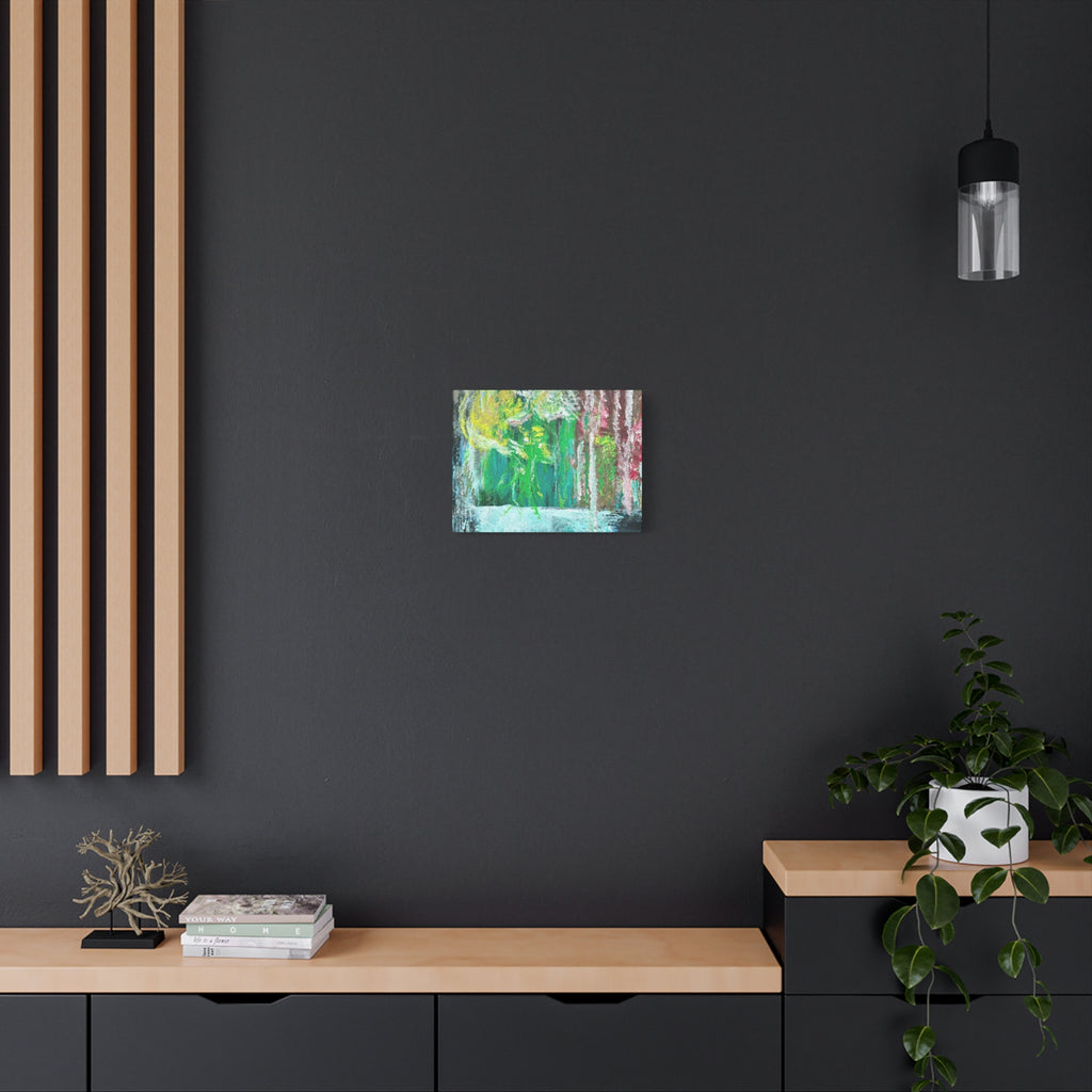 Abstract Green & Pink Canvas Wall Art | Higher Than the Ceiling