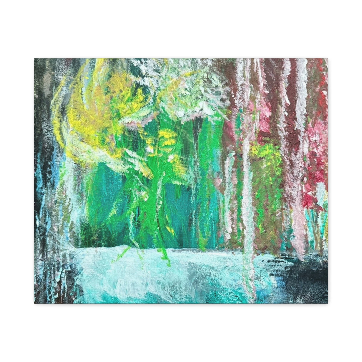 Abstract Green & Pink Canvas Wall Art | Higher Than the Ceiling