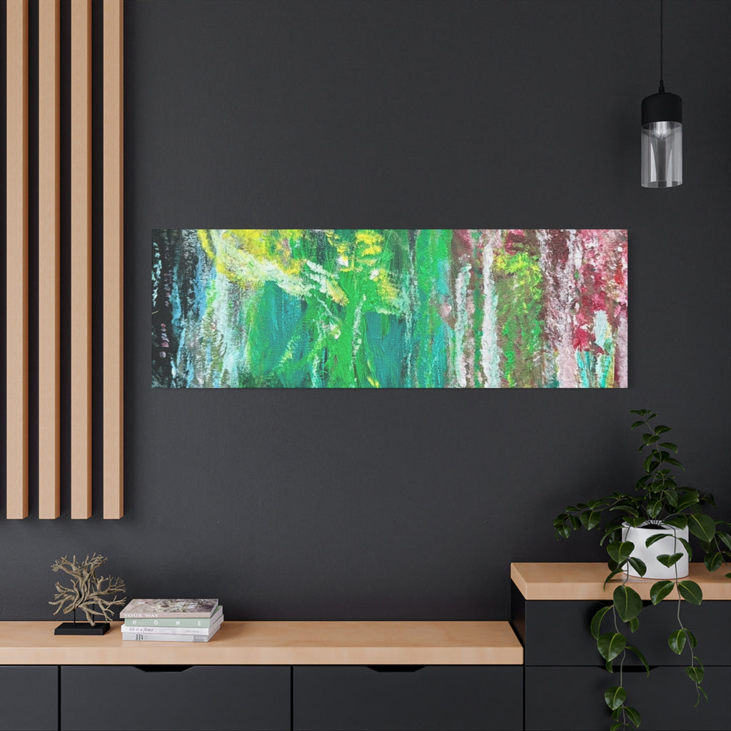 Abstract Green & Pink Canvas Wall Art | Higher Than the Ceiling